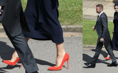 Le scarpe rosse di Victoria Beckham al Royal Wedding